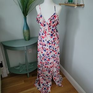 Express floral wrap maxi dress